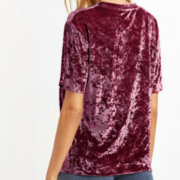 LAST ONE! Crushed Velvet Tee Style Top - Picture 2 of 6